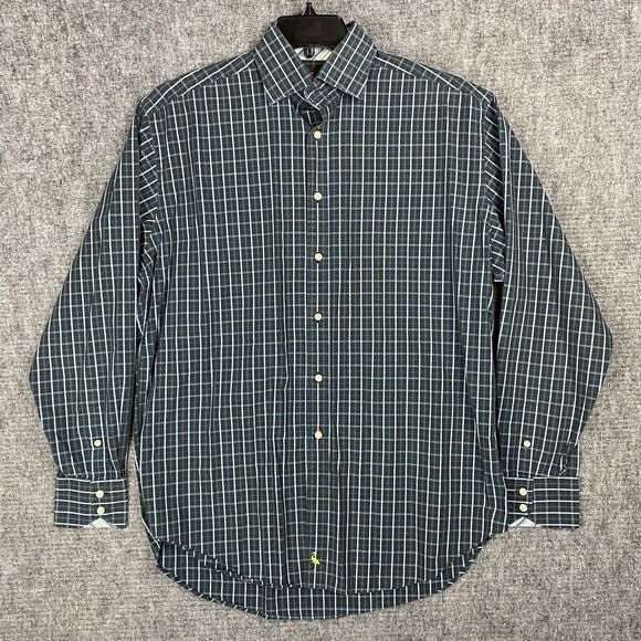 Tailorbyrd Shirt‎ Mens L Blue Plaid Broadcloth Cotton Business Formal Office - Picture 1 of 11